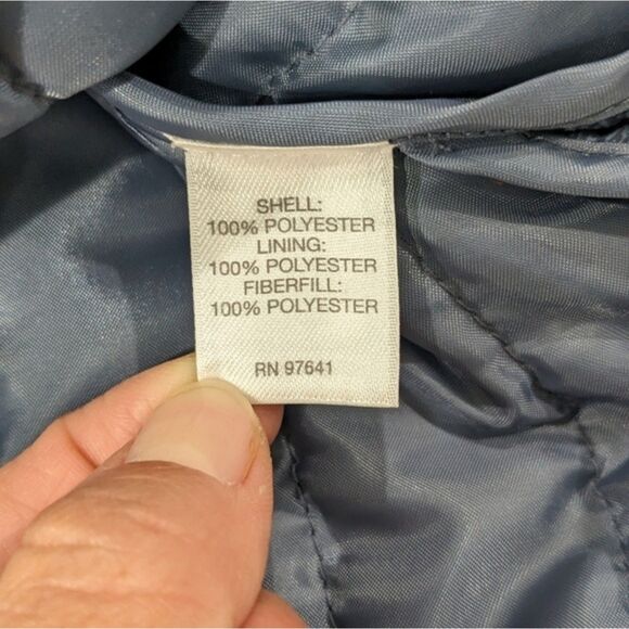 J.Jill Blue Floral Paisley Quilted Puffer Vest Button Front Pockets Fall Comfy M - Picture 10 of 11